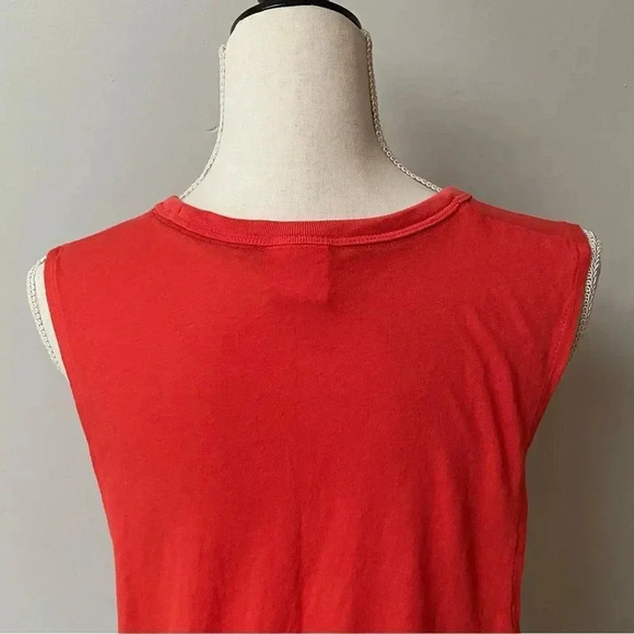 Nike Coral Red Racerback Tank Top Medium Block Logo Activewear Shirt - Picture 9 of 11